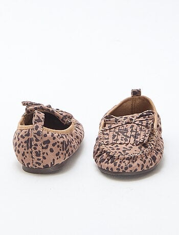 Loafers van suèdine met luipaardprint