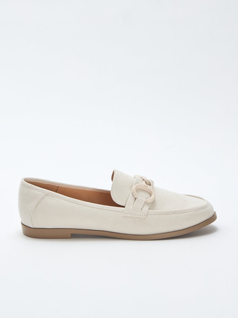 Loafers van suèdine met sieraaddetail op de wreef Biege - Kiabi