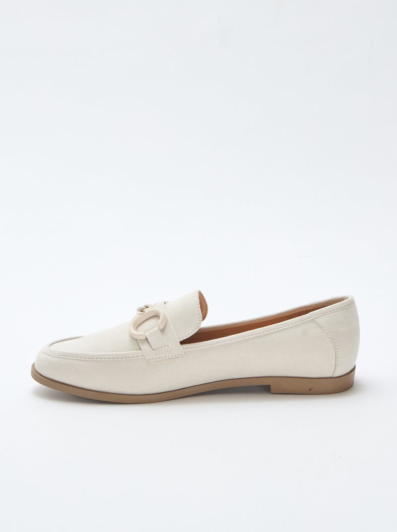 Loafers van suèdine met sieraaddetail op de wreef Biege - Kiabi