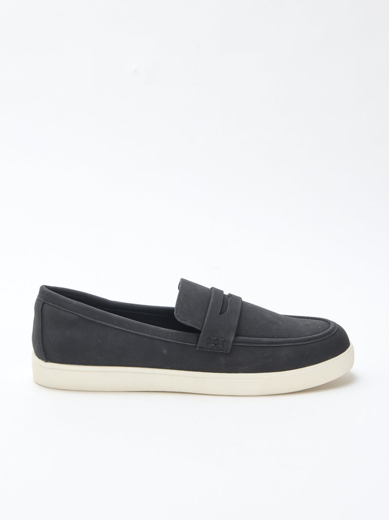 Loafers van suedine zwart - Kiabi