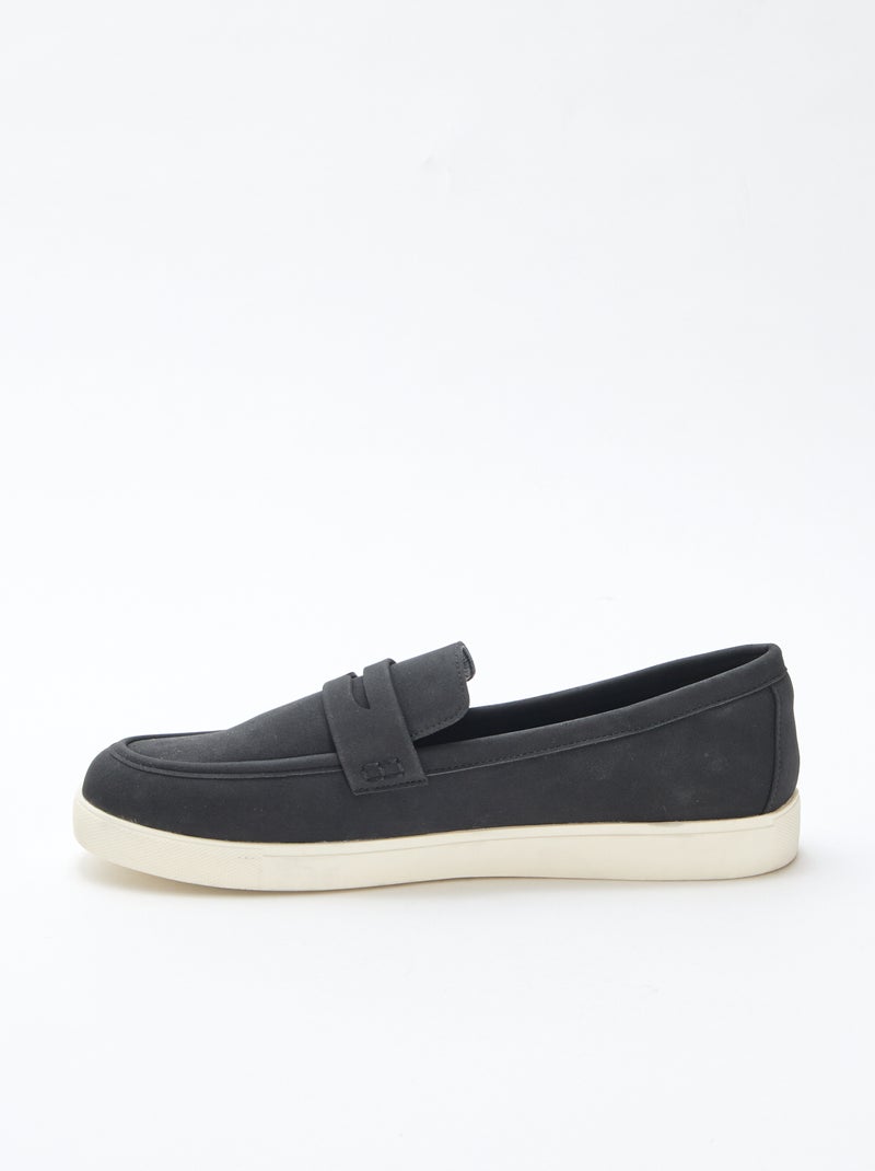 Loafers van suedine zwart - Kiabi