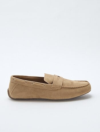 Loafers/bootschoenen van effen suèdine