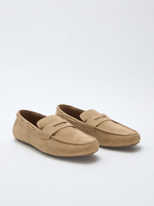 Loafers/bootschoenen van effen suèdine - Kiabi