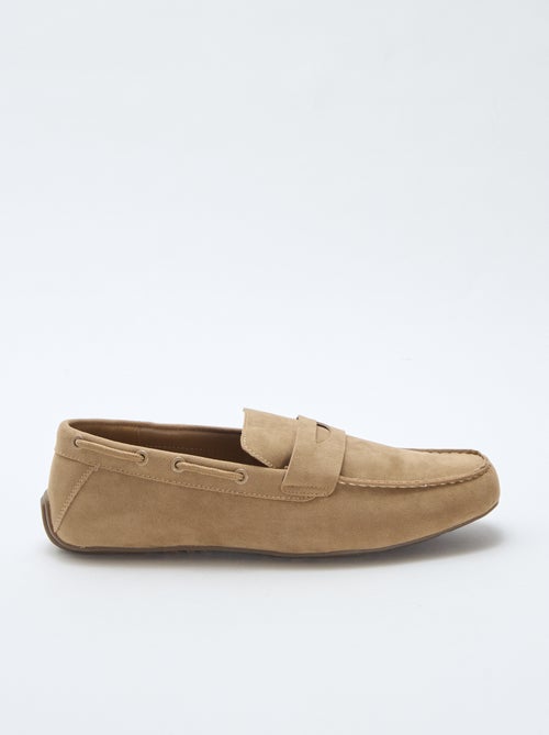 Loafers/bootschoenen van effen suèdine - Kiabi