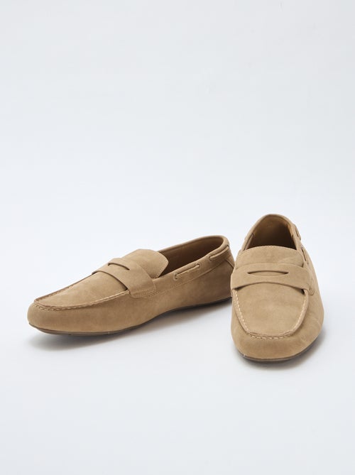 Loafers/bootschoenen van effen suèdine - Kiabi