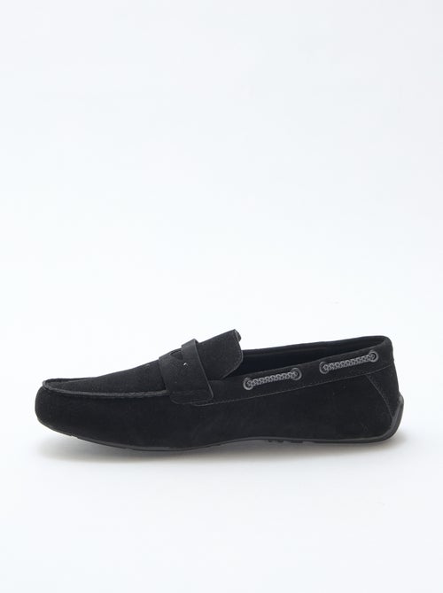 Loafers/bootschoenen van effen suèdine - Kiabi