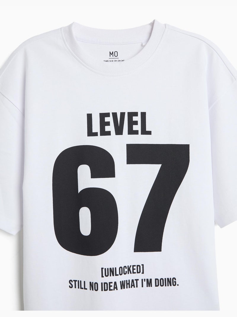 'loose fit' bedrukt t-shirt, mo fashion Wit - Kiabi