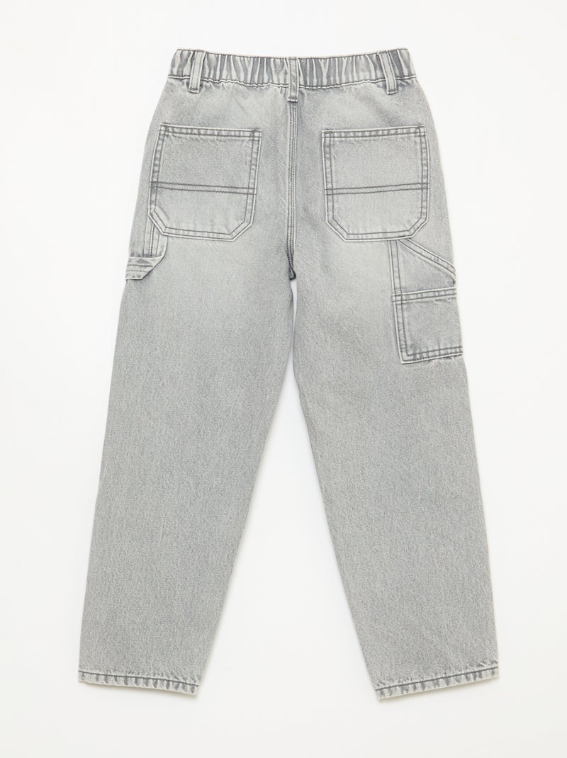 Loose fit jeans met grote zakken Grijs - Kiabi