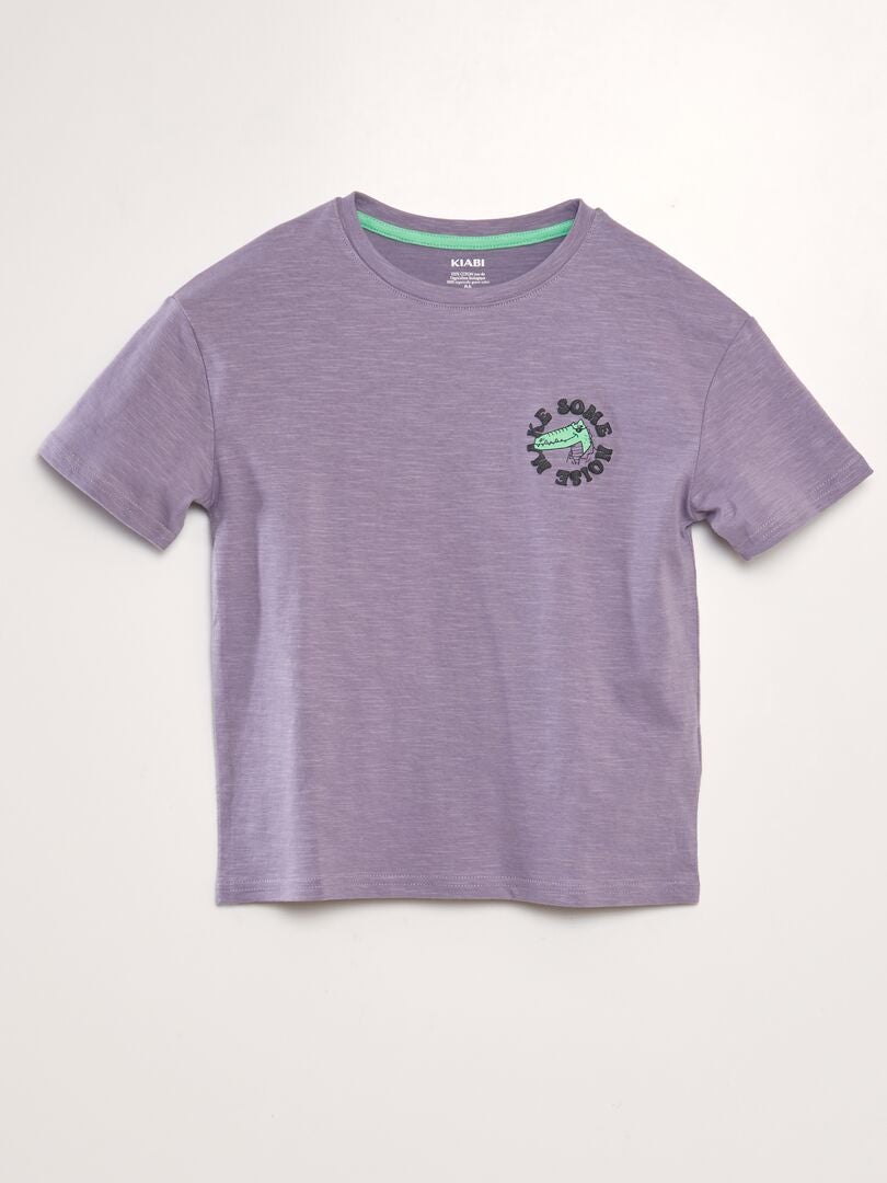 Loose-fit T-shirt met print PAARS - Kiabi