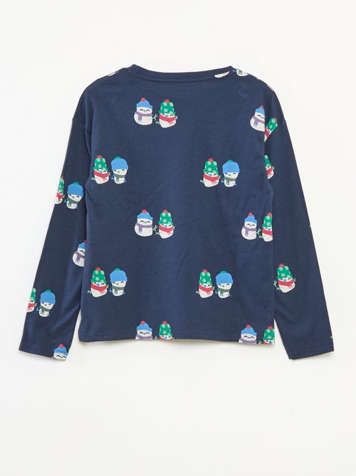 Loose-fit T-shirt van katoenjersey in kerstthema - Kiabi