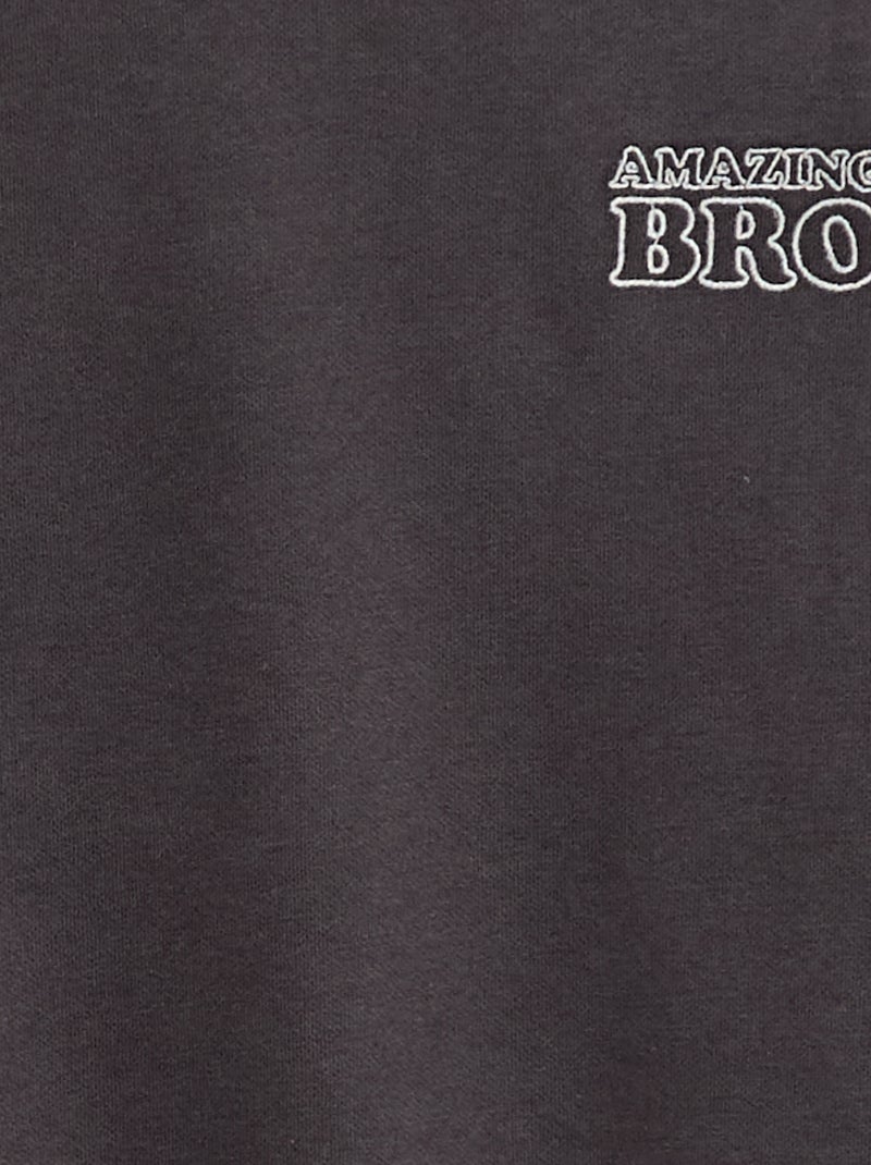 Loose sweater met "brother"-motief Grijs - Kiabi