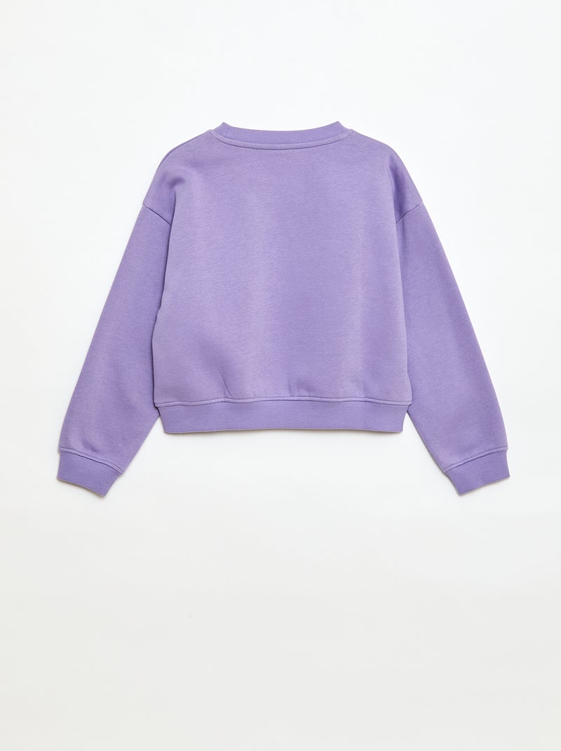 Loose sweater met "sister"-motief Paars - Kiabi