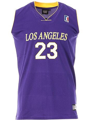 Los angeles lakers basketbalshirt paars/geel heren sport zone