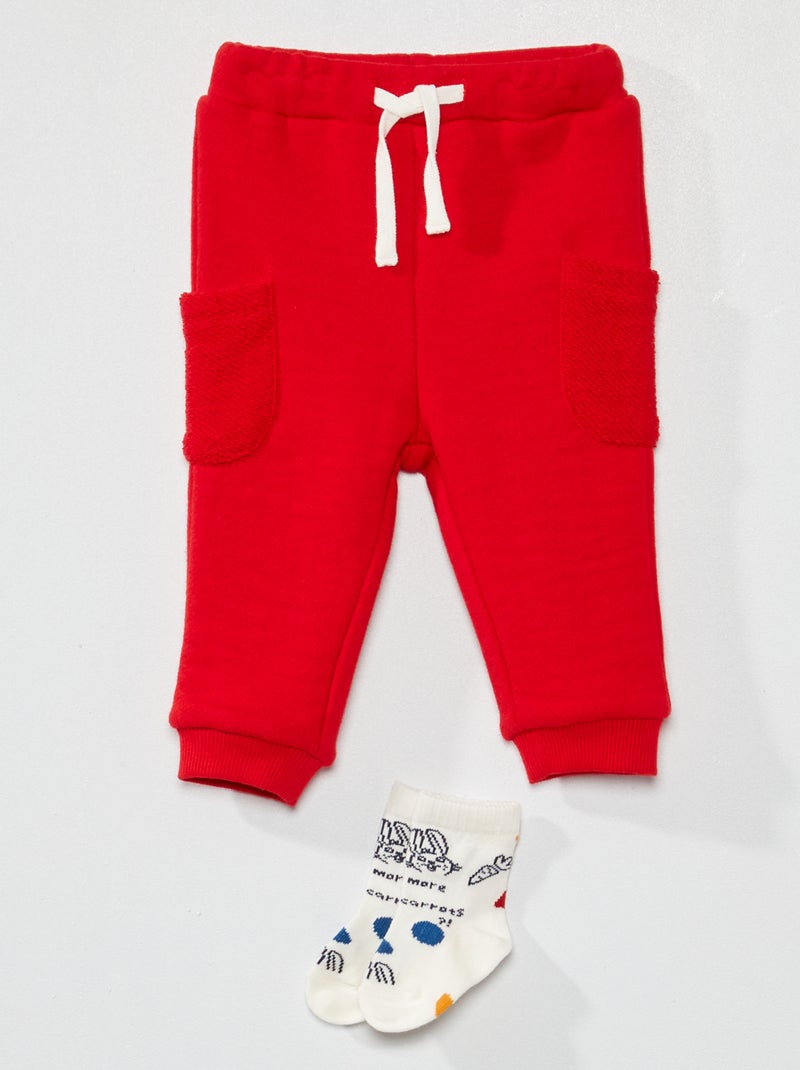 Los broekje van joggingstof ROOD - Kiabi