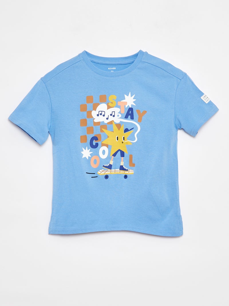 Losvallend T-shirt met applicatie - Grafik Edition Blauw - Kiabi