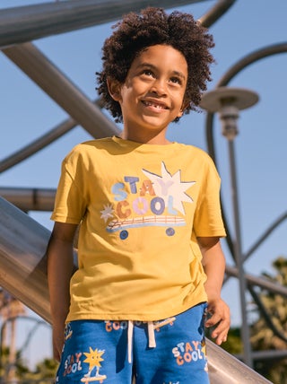 Losvallend T-shirt met applicatie - Grafik Edition