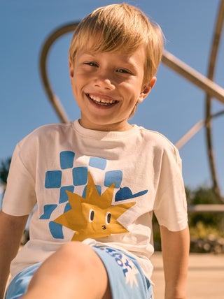 Losvallend T-shirt met applicatie - Grafik Edition
