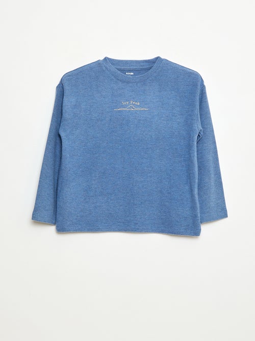 Losvallend T-shirt met applicatie op de borst - Kiabi