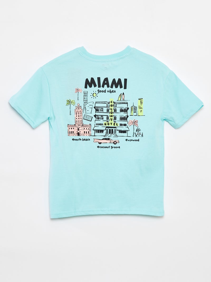 Losvallend T-shirt met borstzakje BLAUW - Kiabi