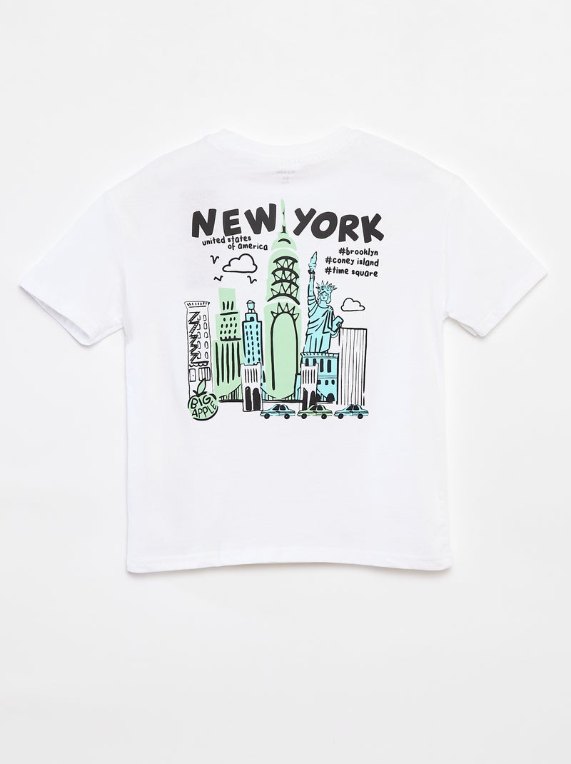 Losvallend T-shirt met borstzakje WIT - Kiabi