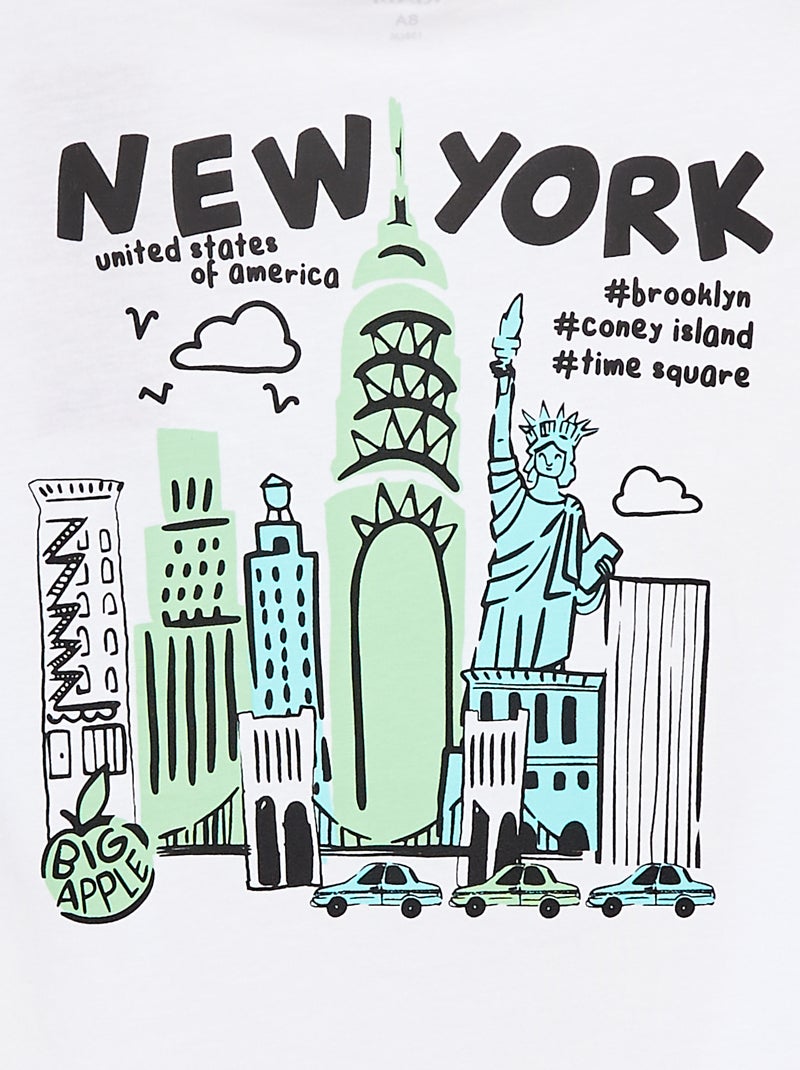 Losvallend T-shirt met borstzakje WIT - Kiabi