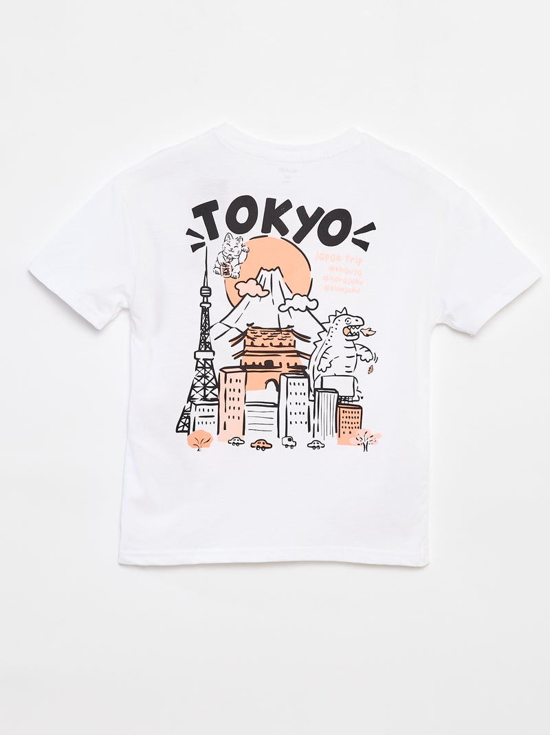 Losvallend T-shirt met borstzakje WIT - Kiabi