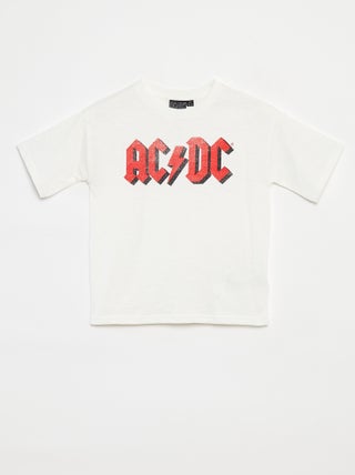 Losvallend T-shirt met korte mouwen 'AC/DC'
