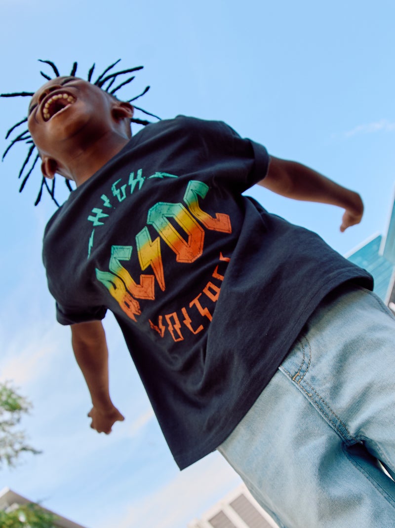 Losvallend T-shirt met korte mouwen 'AC/DC' ZWART - Kiabi