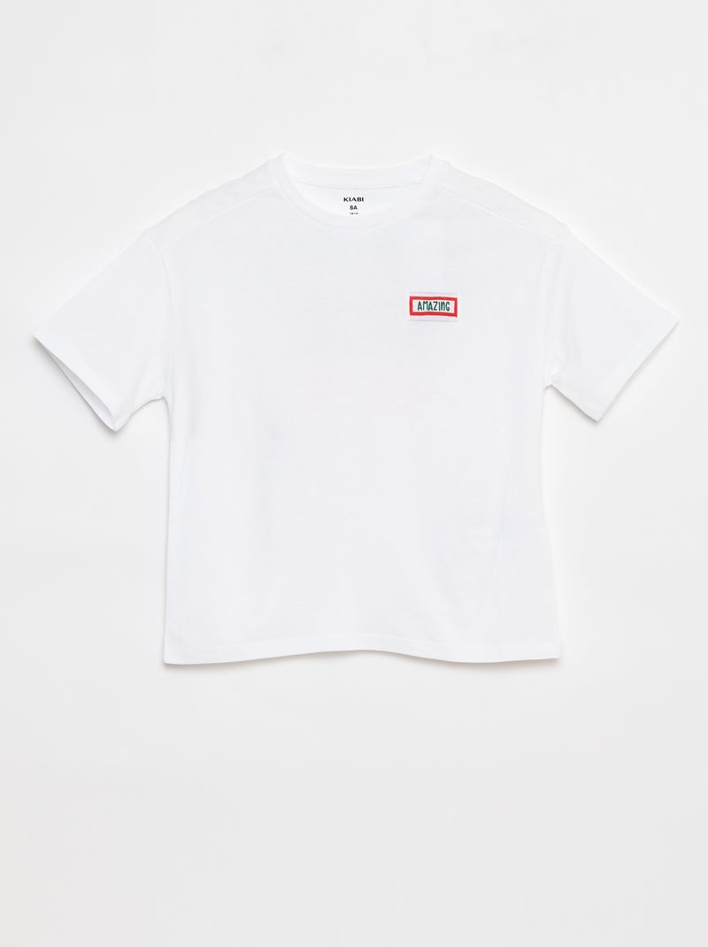 Losvallend T-shirt met korte mouwen Biege - Kiabi