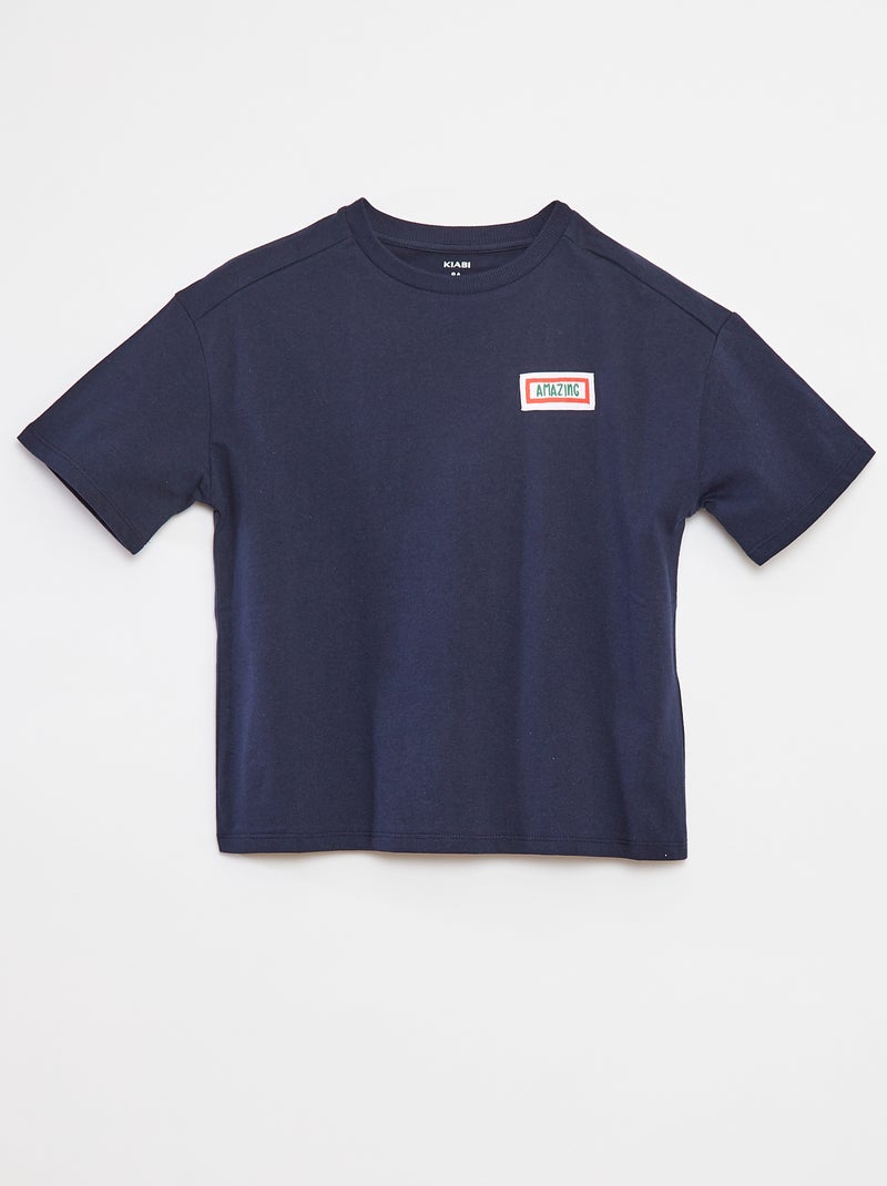 Losvallend T-shirt met korte mouwen Blauw - Kiabi
