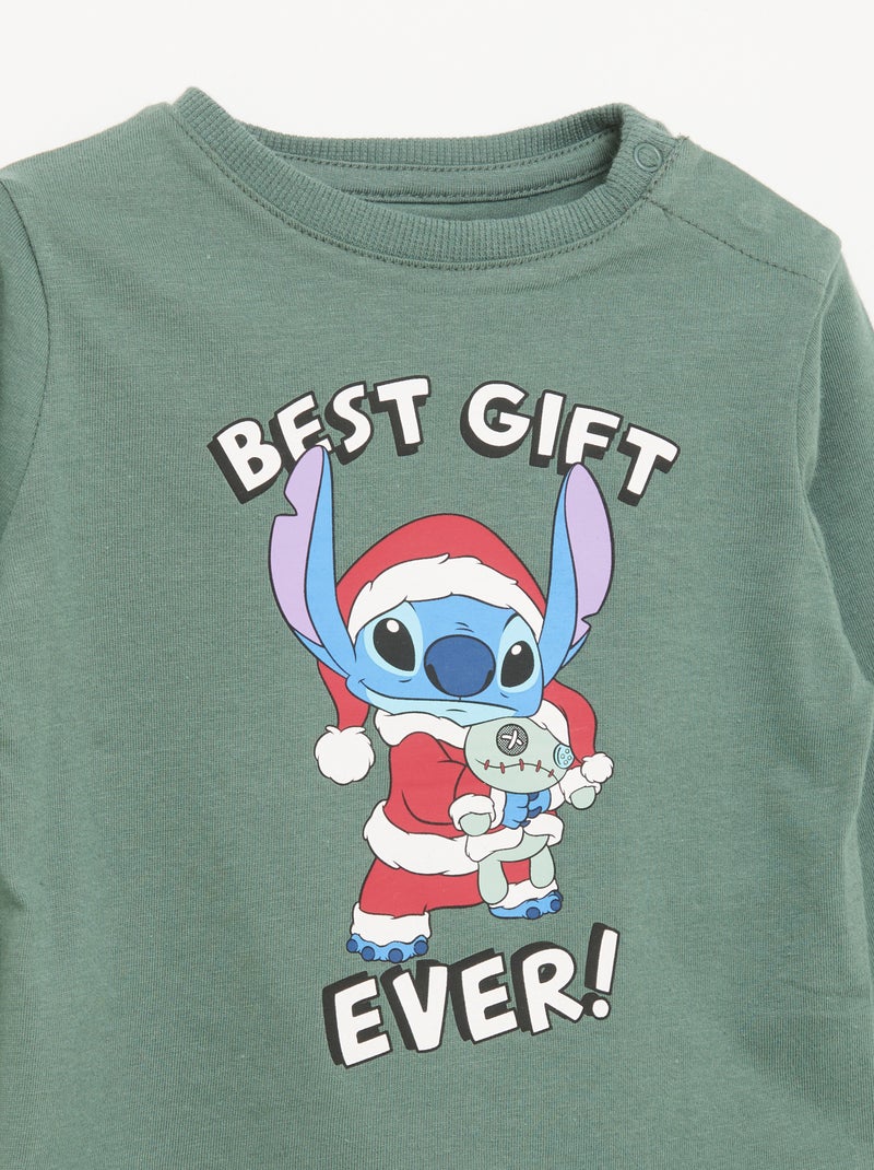 Losvallend T-shirt met lange mouwen 'Disney' 'Stitch' Groen - Kiabi