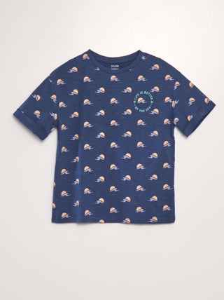 Losvallend T-shirt met print