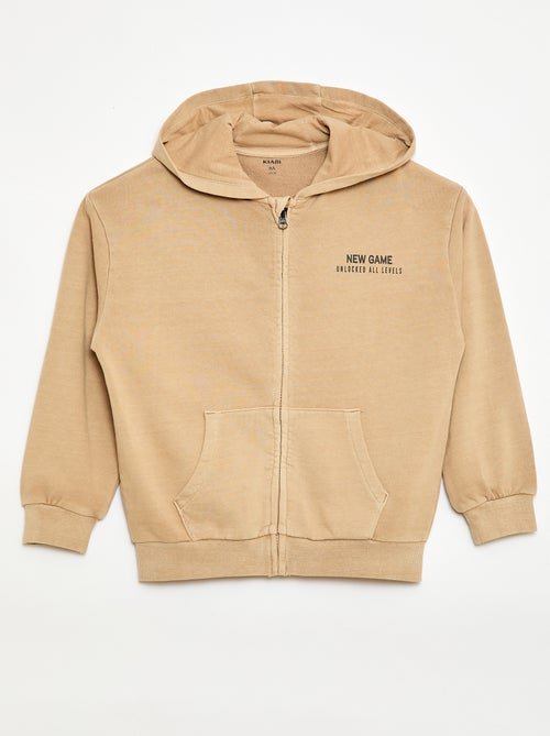 Losvallend vest met capuchon en animatie op de rug van katoen - Kiabi