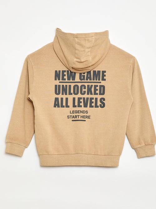 Losvallend vest met capuchon en animatie op de rug van katoen - Kiabi