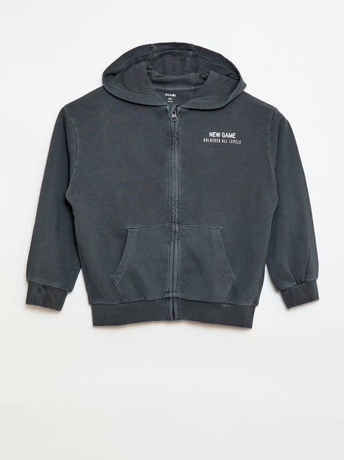 Losvallend vest met capuchon en animatie op de rug van katoen - Kiabi