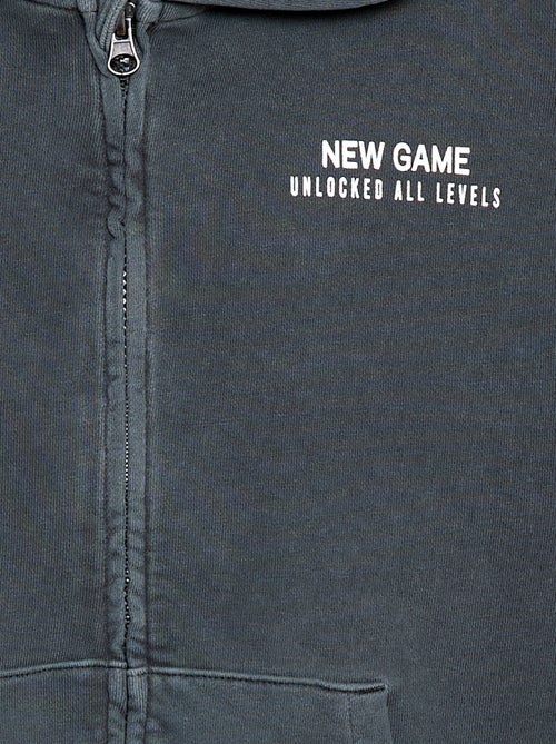 Losvallend vest met capuchon en animatie op de rug van katoen - Kiabi