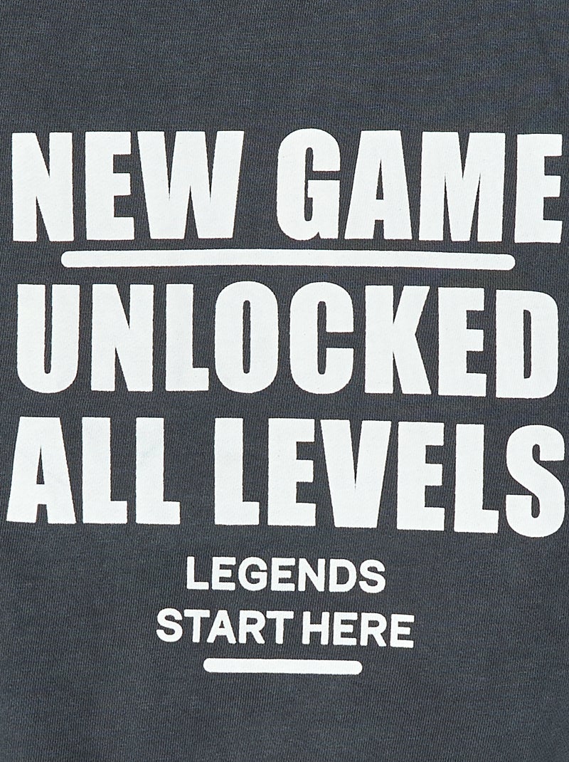 Losvallend vest met capuchon en animatie op de rug van katoen Zwart - Kiabi