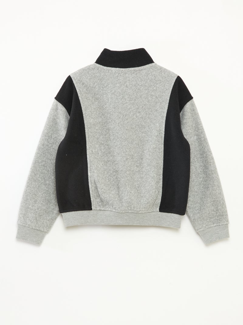 Losvallende fleecesweater Grijs - Kiabi