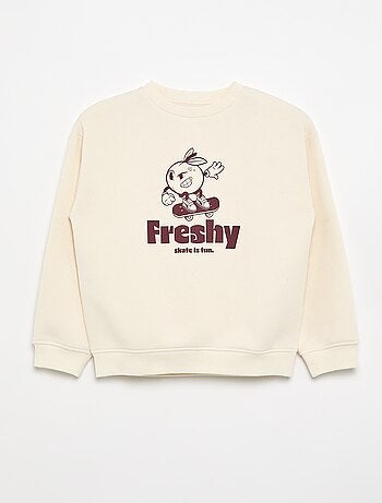 Losvallende sweater met print
