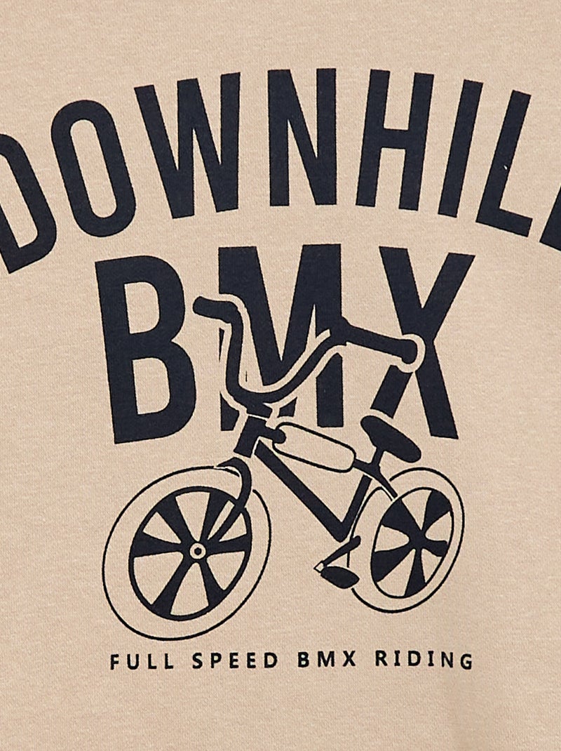 Losvallende sweater met print Biege - Kiabi