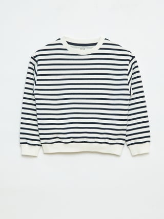 Losvallende sweater met print