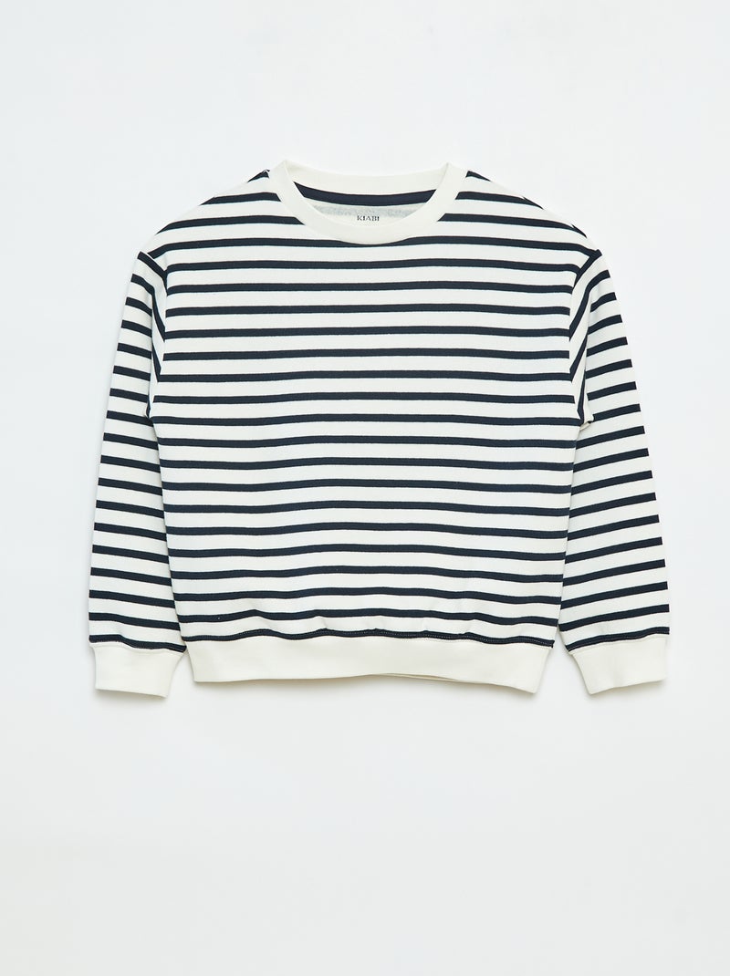 Losvallende sweater met print Blauw - Kiabi