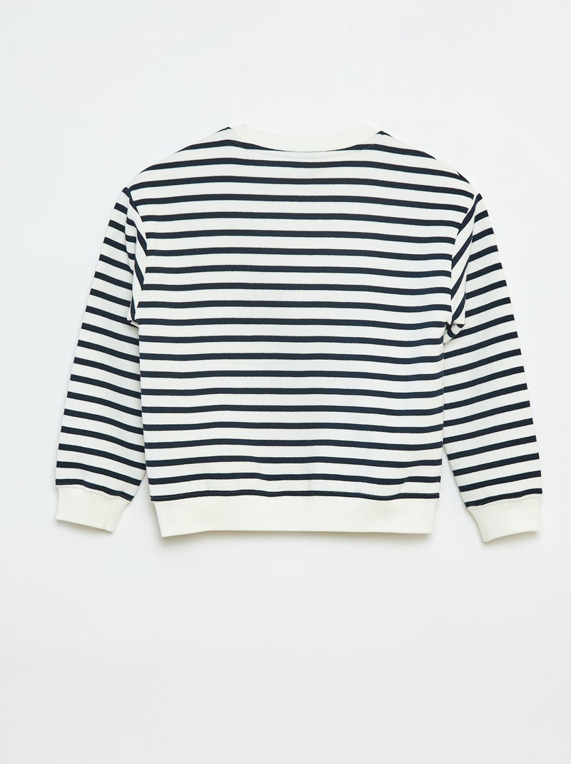 Losvallende sweater met print Blauw - Kiabi