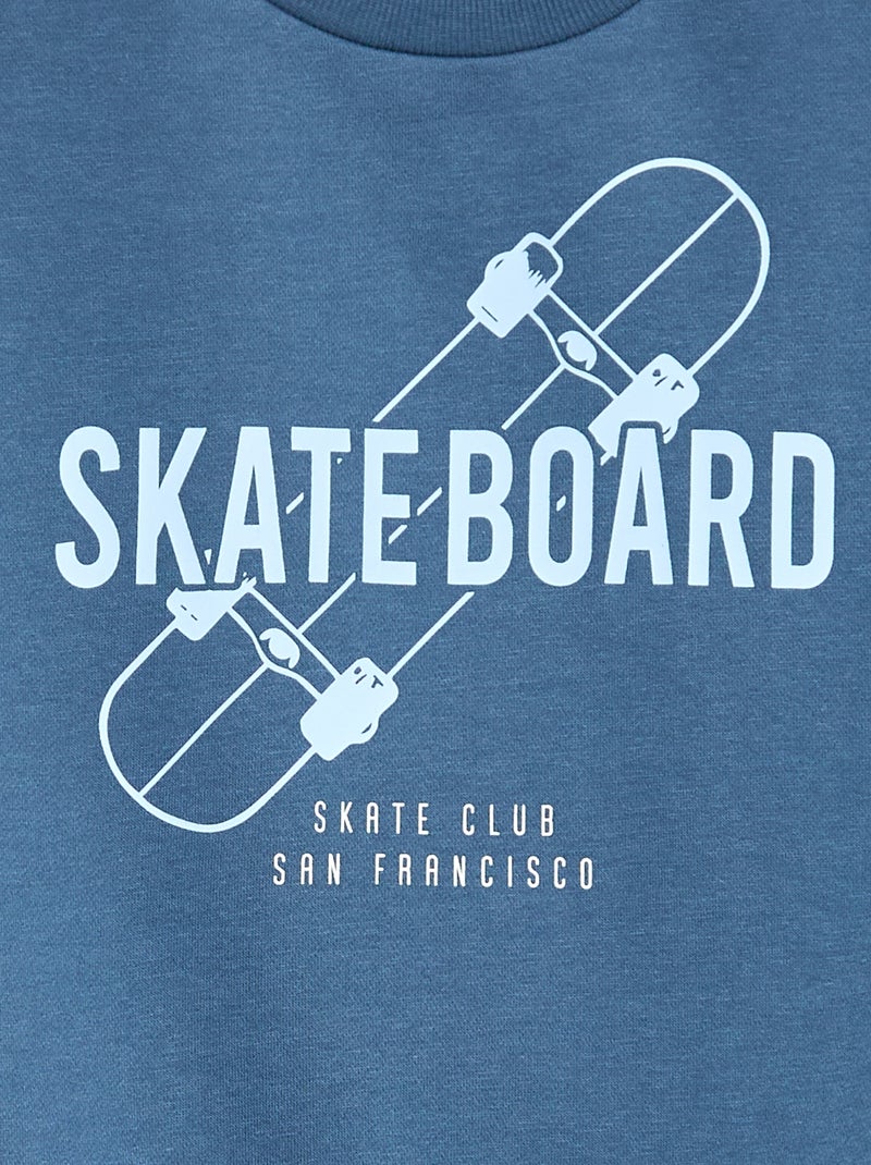 Losvallende sweater met print Blauw - Kiabi