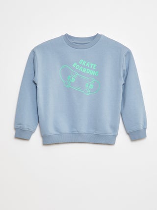 Losvallende sweater met print