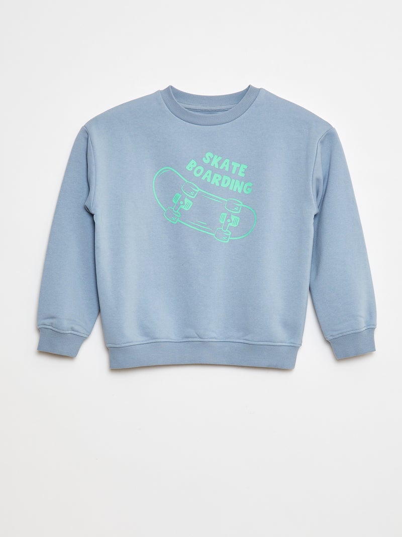 Losvallende sweater met print Blauw - Kiabi