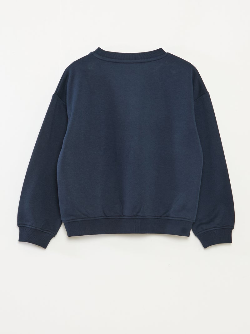 Losvallende sweater met print Blauw - Kiabi