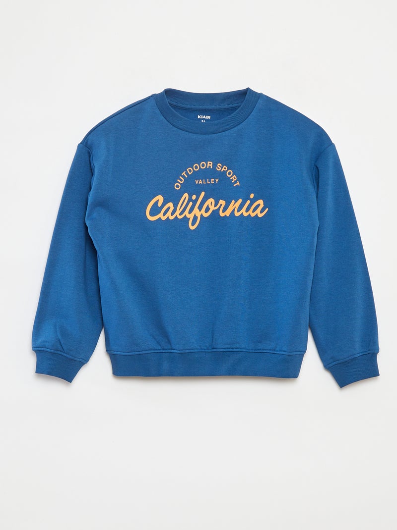 Losvallende sweater met print Blauw - Kiabi