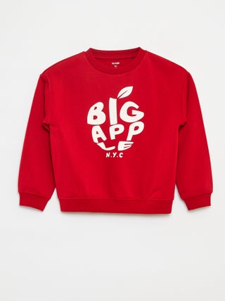 Losvallende sweater met print
