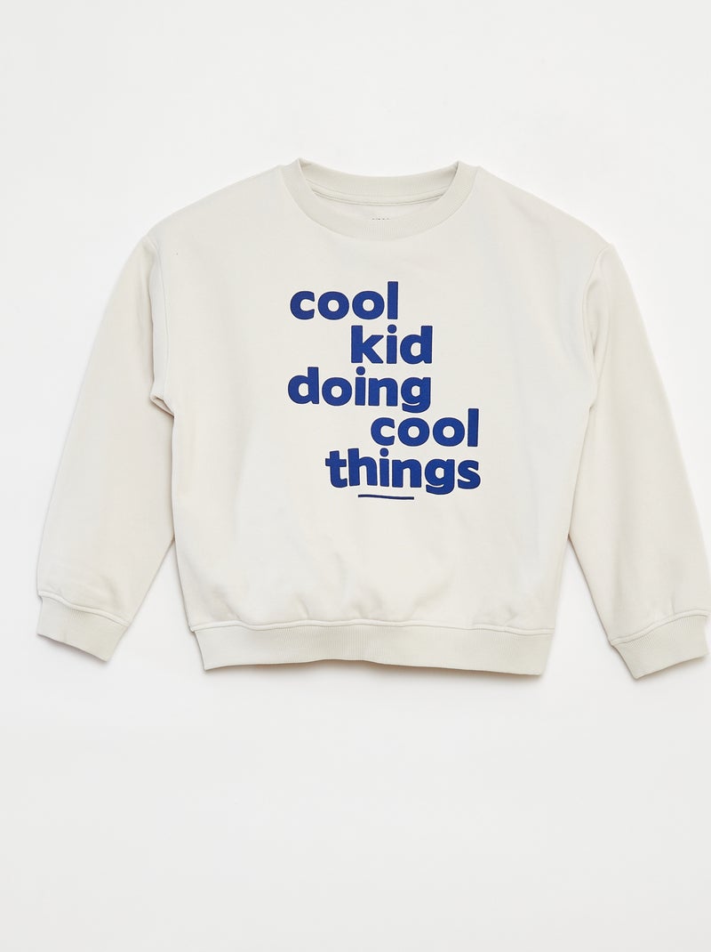 Losvallende sweater met print Wit - Kiabi